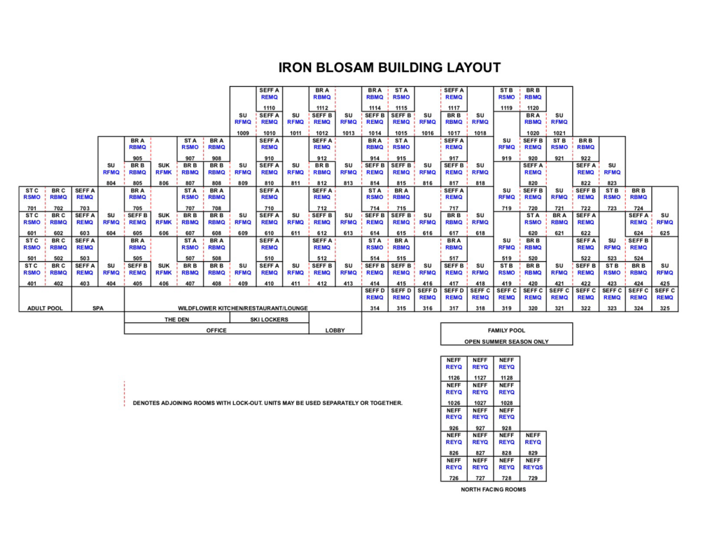 Iron Blosam Building Layout - Snowbird Ski & Summer Resort